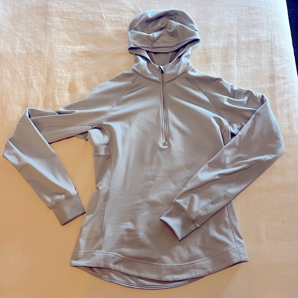 Grey Nike dry fit quarter zip sweatshirt. Size medium.